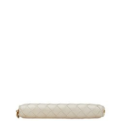 Bottega Veneta Intrecciato Round Long Wallet Beige Leather Women's BOTTEGAVENETA