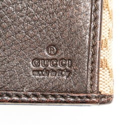 Gucci Diamante Horsebit Long Wallet 245754 Beige Brown Canvas Leather Women's GUCCI