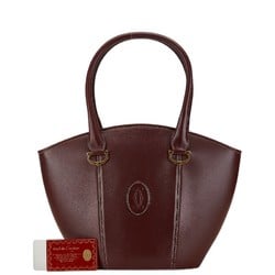 Cartier Must Line Handbag Bordeaux Wine Red Leather Women's CARTIER