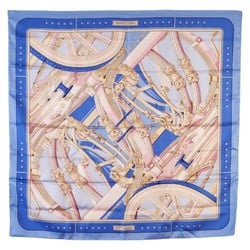 Hermes Carré 90 RYTHMES DU MONDE World Rhythms Scarf Muffler Blue Pink Silk Women's HERMES