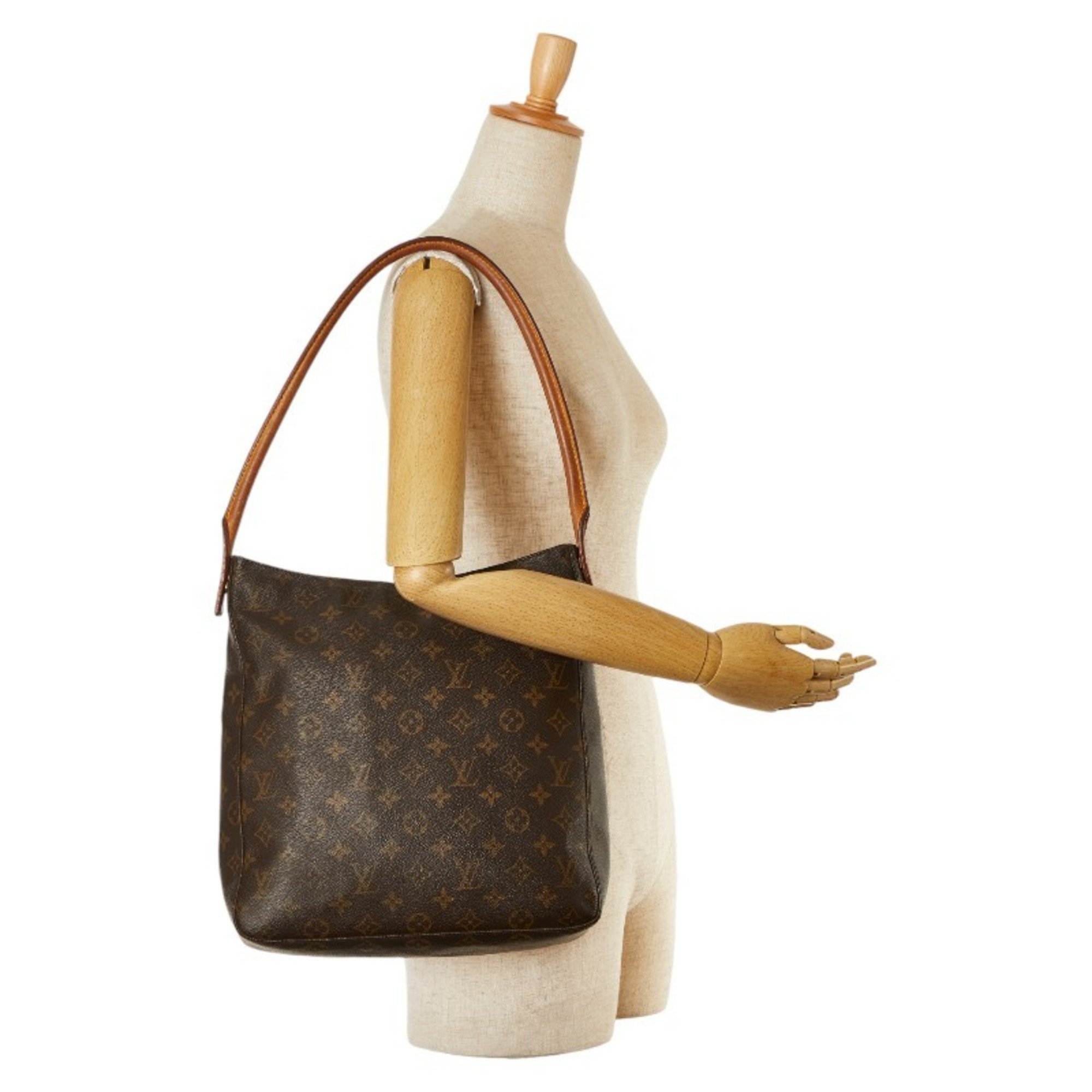 Louis Vuitton Monogram Looping GM Shoulder Bag M51145 Brown PVC Leather Women's LOUIS VUITTON