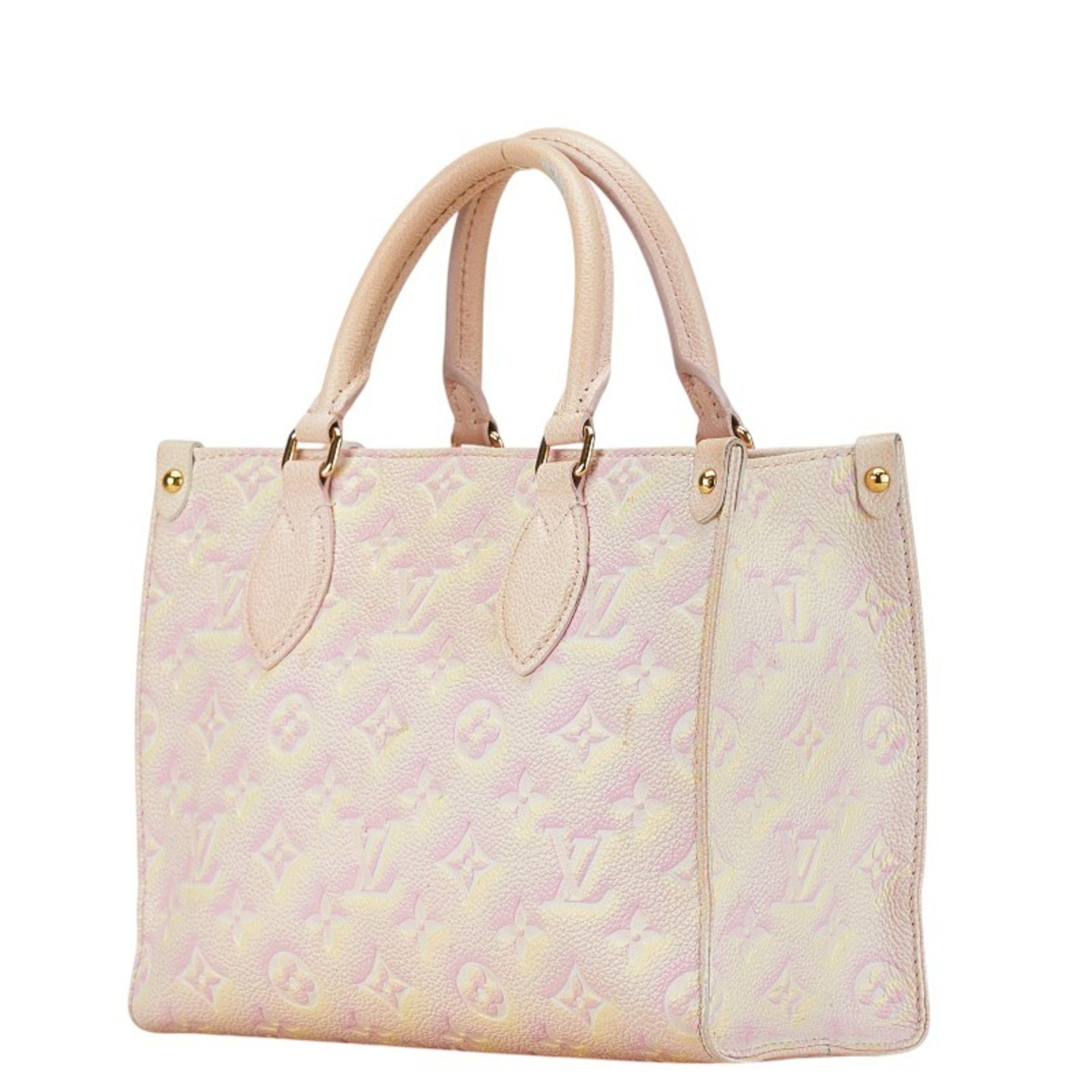 Louis Vuitton Monogram Empreinte On the Go PM Handbag Shoulder Bag M46168 Light Pink Yellow Leather Women's LOUIS VUITTON