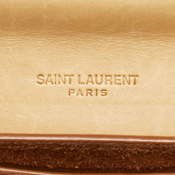 YSL Kaia shoulder bag, beige leather, women's, SAINT LAURENT