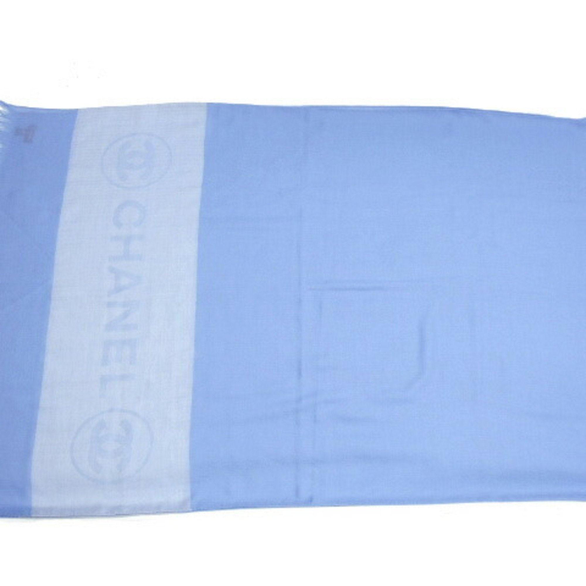 Chanel Coco Mark Large Scarf Light Blue