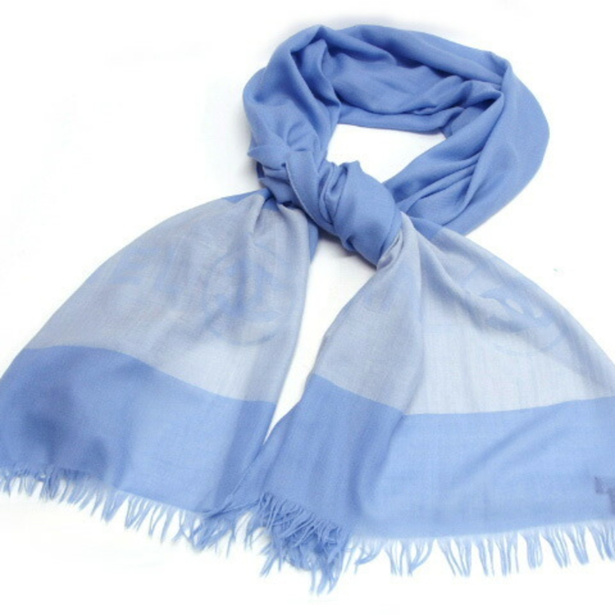 Chanel Coco Mark Large Scarf Light Blue