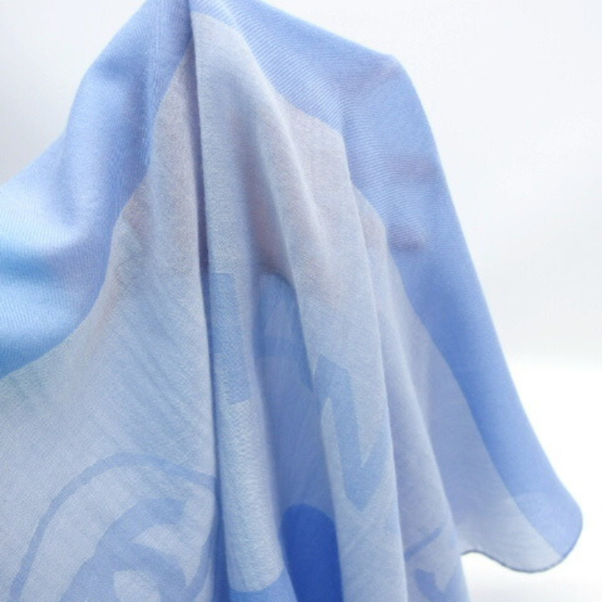 Chanel Coco Mark Large Scarf Light Blue