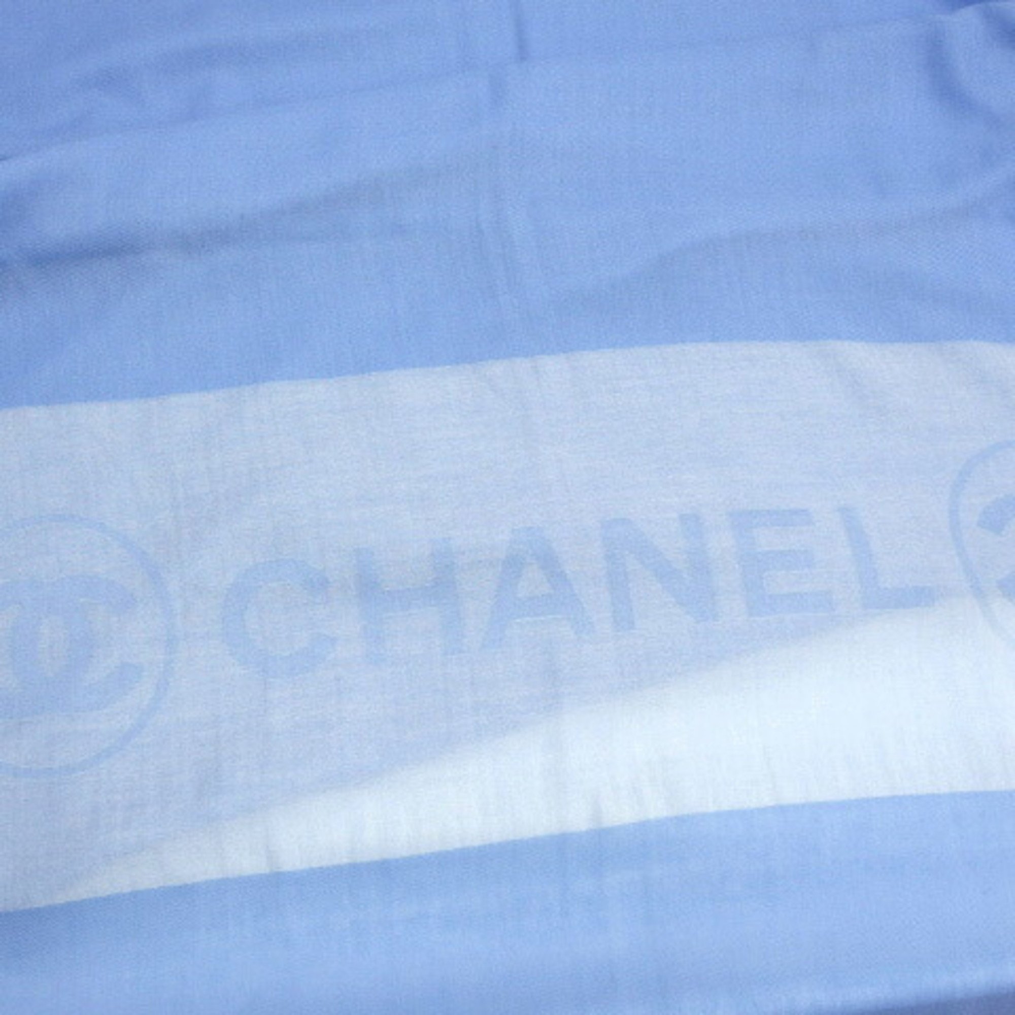 Chanel Coco Mark Large Scarf Light Blue