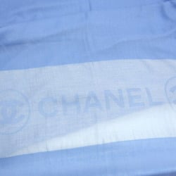 Chanel Coco Mark Large Scarf Light Blue