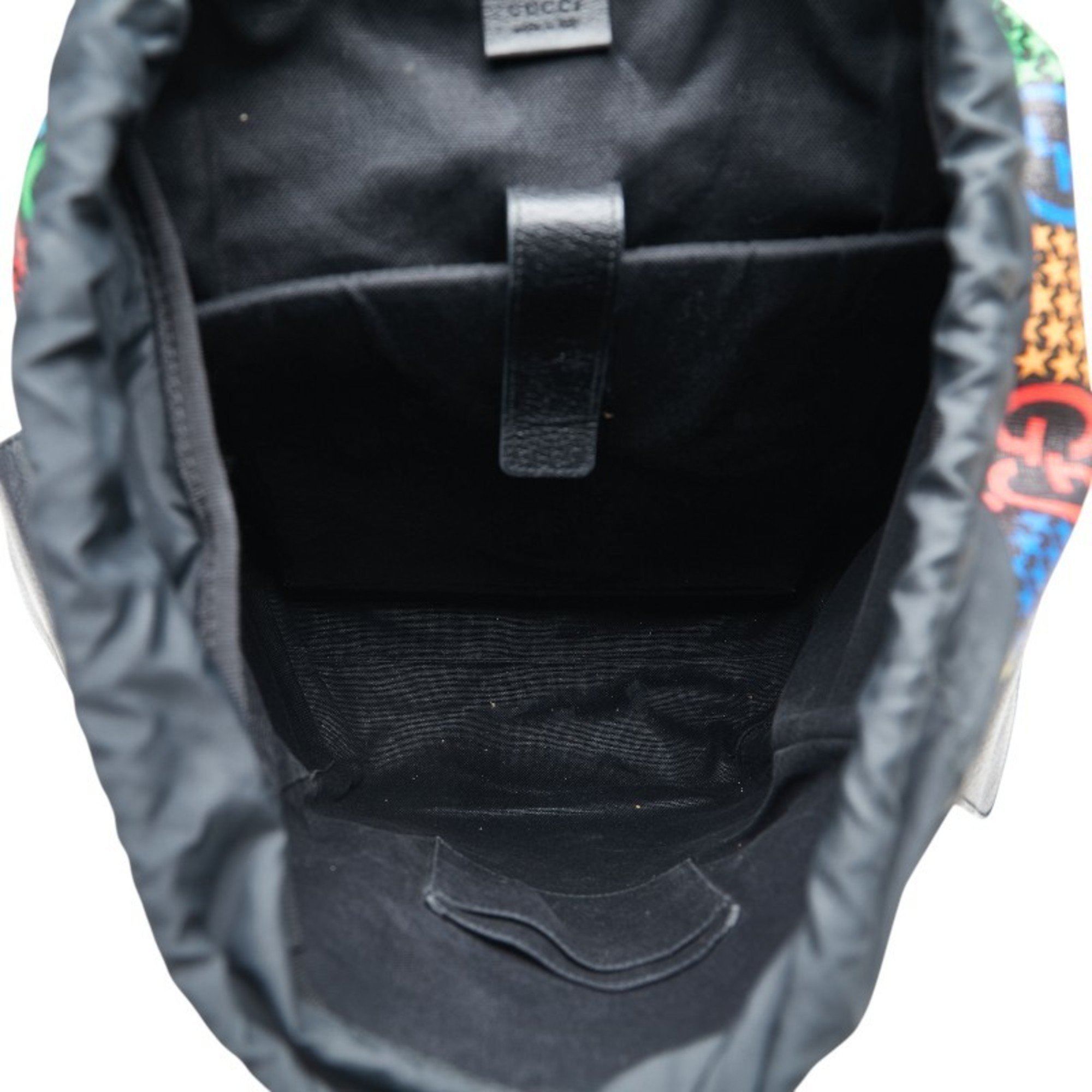 Gucci GG Psychedelic Medium Backpack 598140 Black Multicolor PVC Leather Men's GUCCI