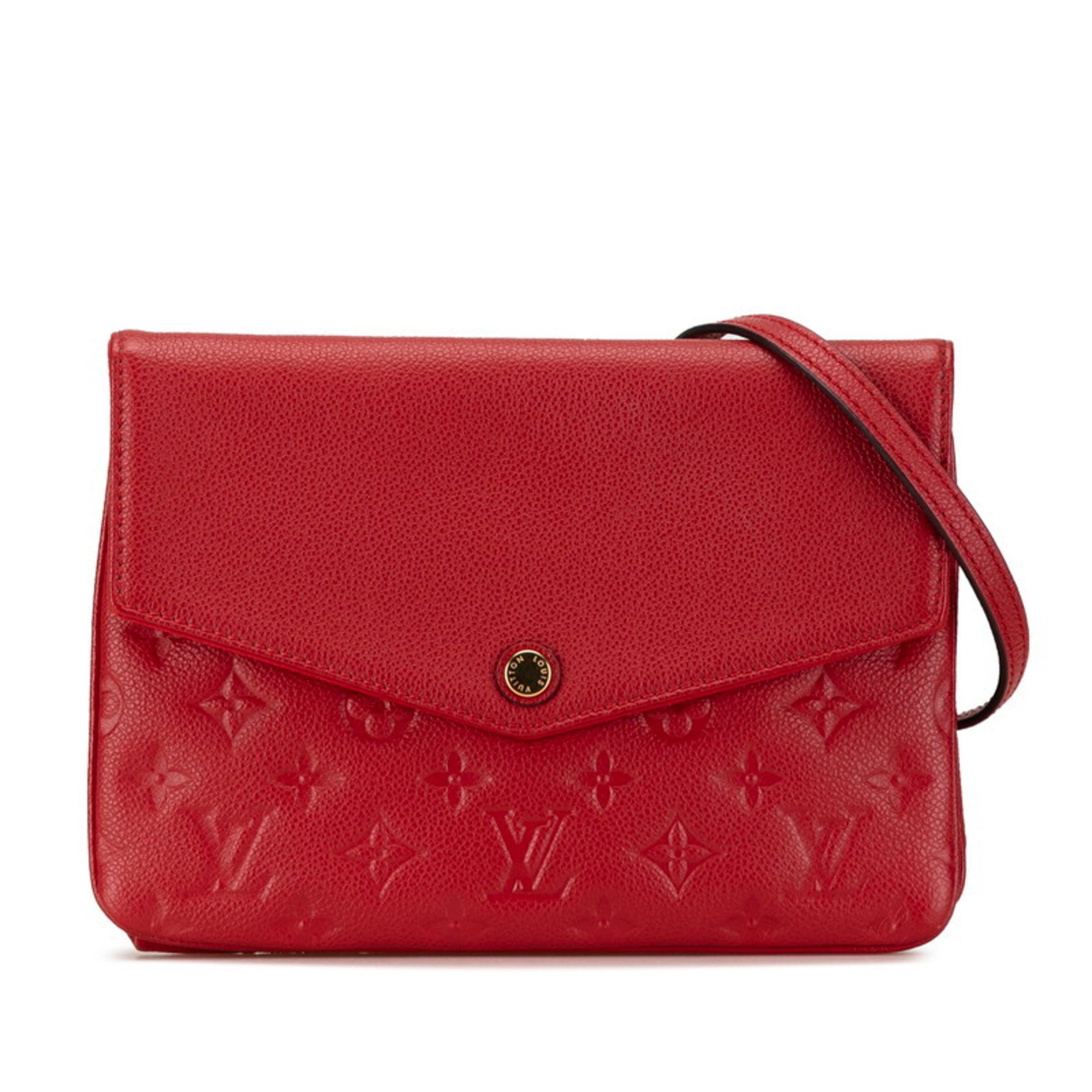 Louis Vuitton Monogram Empreinte Twice Shoulder Bag M50259 Cerise Red PVC Leather Women's LOUIS VUITTON