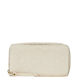 Louis Vuitton Monogram Empreinte Zippy Wallet Round Long M60546 Neige White Leather Women's LOUIS VUITTON