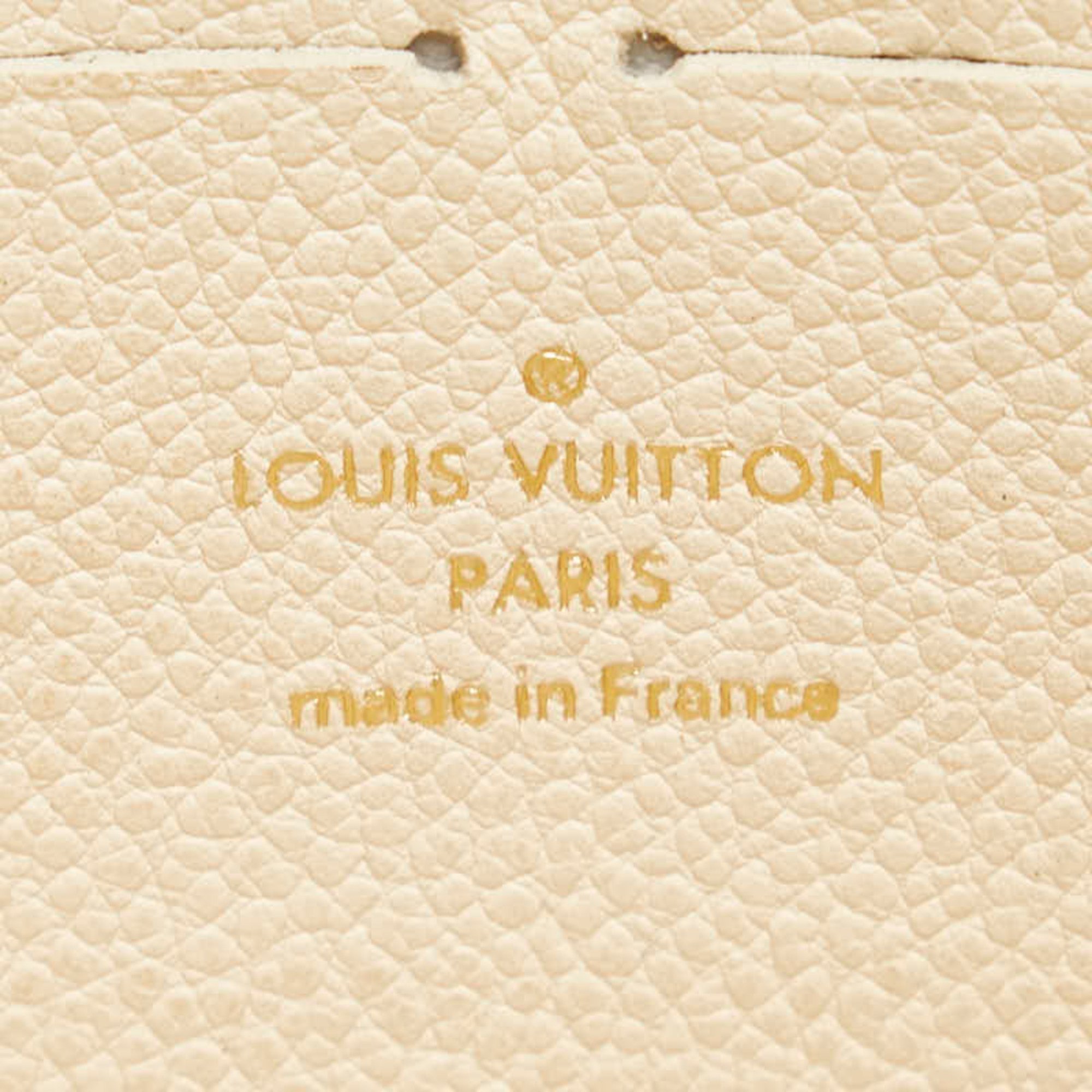 Louis Vuitton Monogram Empreinte Zippy Wallet Round Long M60546 Neige White Leather Women's LOUIS VUITTON