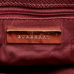 Burberry Nova Check Shoulder Bag Beige Red Canvas Leather Women's BURBERRY