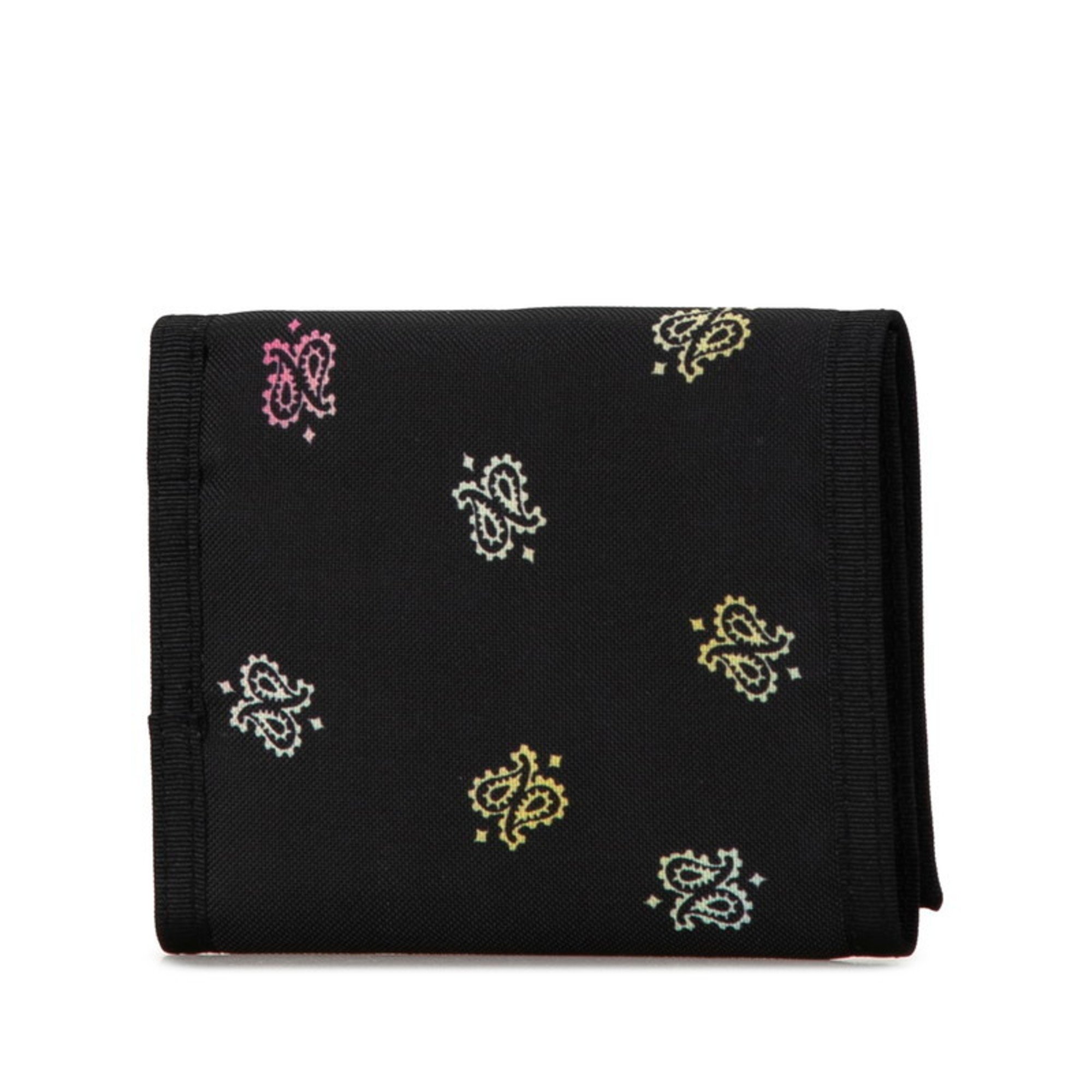 Saint Laurent Paisley Velcro Tri-fold Wallet Black Nylon Women's SAINT LAURENT