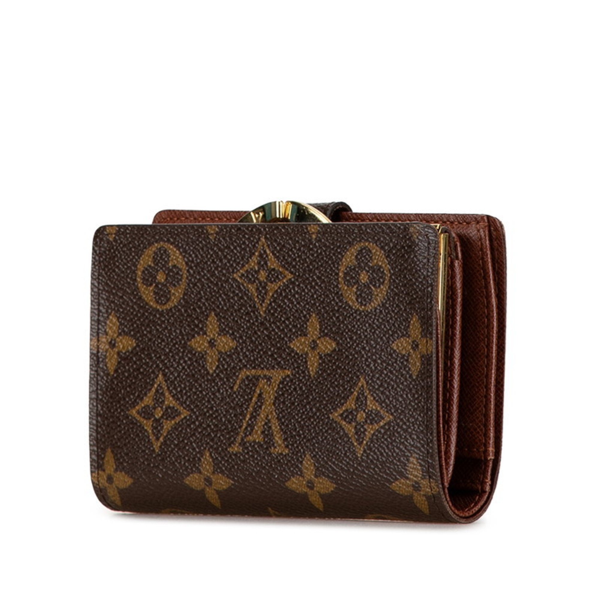 Louis Vuitton Monogram Viennese Bi-fold Wallet M61663 Brown PVC Leather Women's LOUIS VUITTON