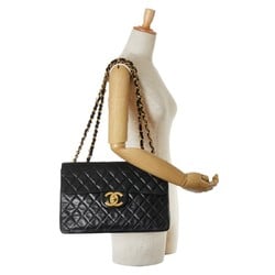 Chanel Matelasse 34 Chain Shoulder Bag Handbag Black Lambskin Women's CHANEL