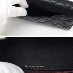 Chanel Matelasse Flap Long Wallet Coco Mark Lambskin Black