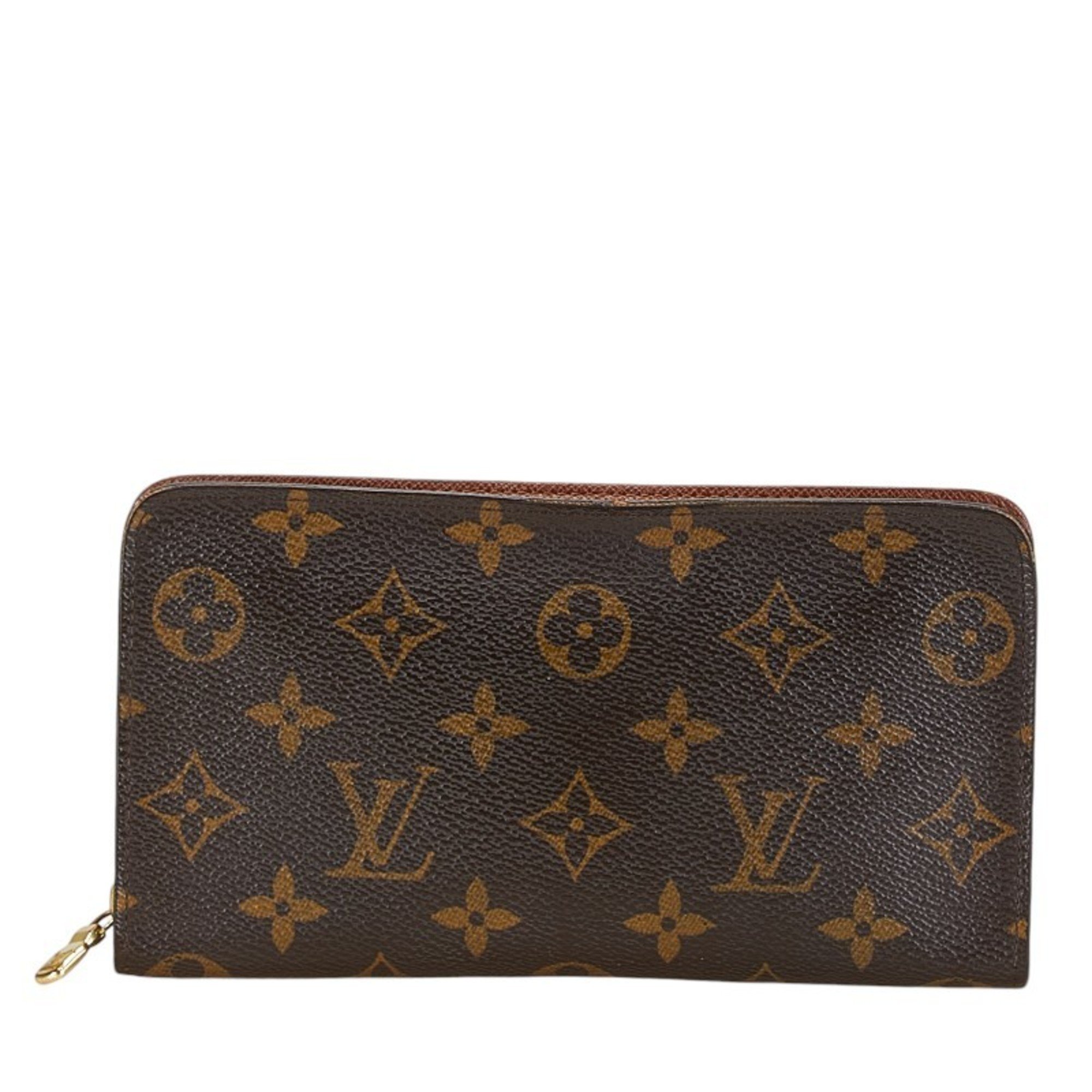 Louis Vuitton Monogram Porto Monnaie Zip Round Long Wallet M61727 Brown PVC Leather Women's LOUIS VUITTON