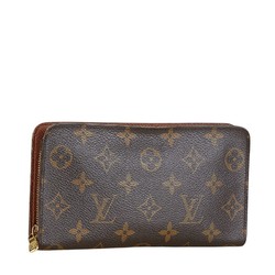 Louis Vuitton Monogram Porto Monnaie Zip Round Long Wallet M61727 Brown PVC Leather Women's LOUIS VUITTON