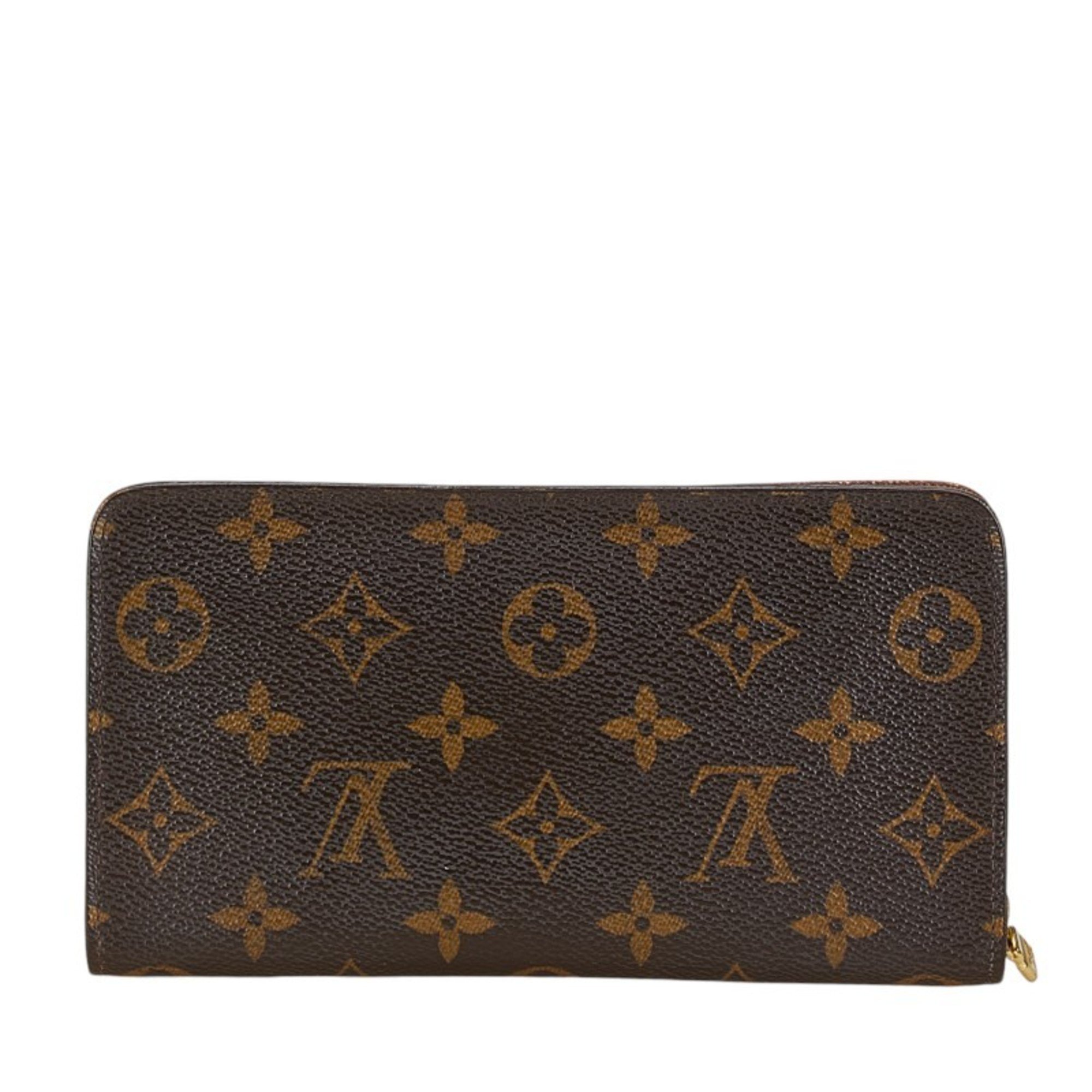 Louis Vuitton Monogram Porto Monnaie Zip Round Long Wallet M61727 Brown PVC Leather Women's LOUIS VUITTON