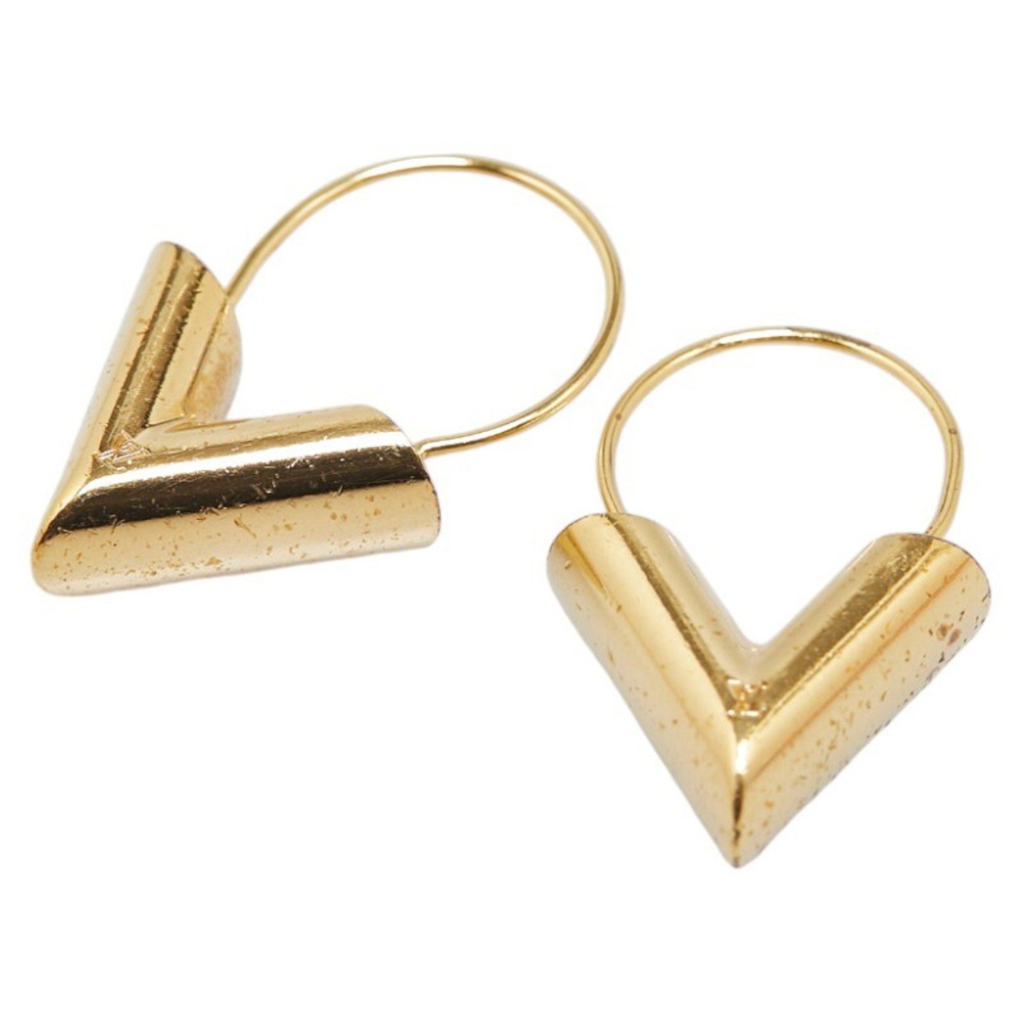 Louis Vuitton Essential V Earrings M61088 Gold Plated Women's LOUIS VUITTON