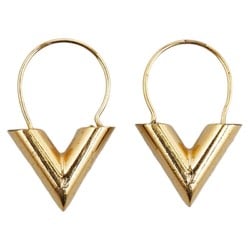 Louis Vuitton Essential V Earrings M61088 Gold Plated Women's LOUIS VUITTON