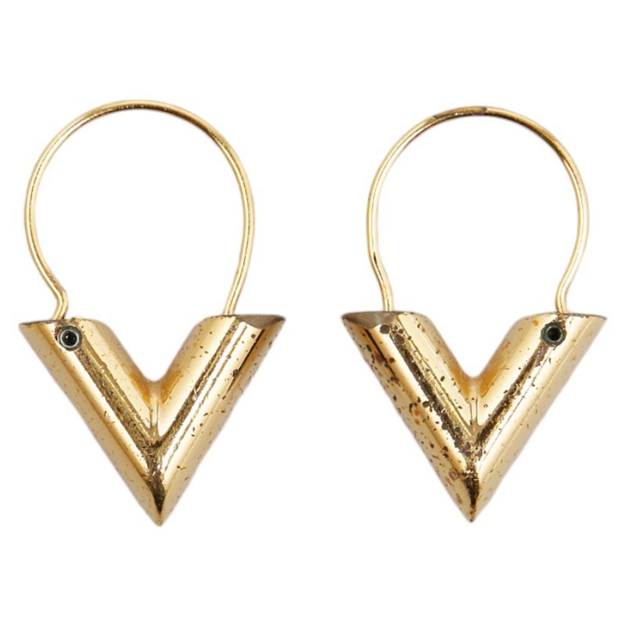 Louis Vuitton Essential V Earrings M61088 Gold Plated Women's LOUIS VUITTON