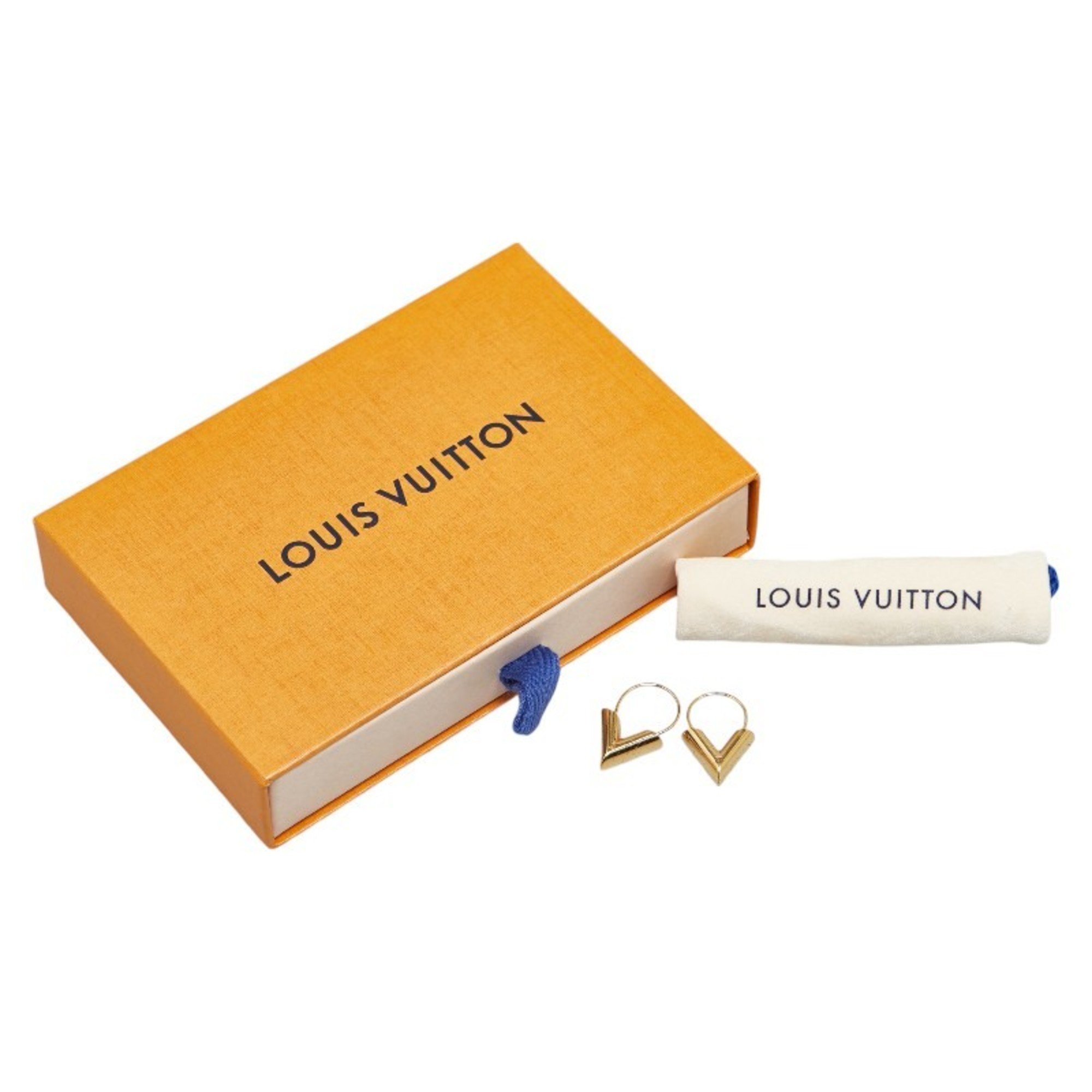 Louis Vuitton Essential V Earrings M61088 Gold Plated Women's LOUIS VUITTON