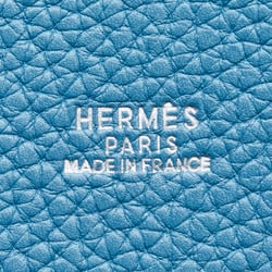 Hermes Manjoire PM Handbag Bucket Bag Blue Jean Light Taurillon Clemence Women's HERMES