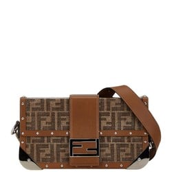 FENDI ZUCCA Trunk Shoulder Bag 7V98 Brown PVC Leather Women's