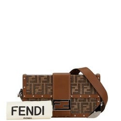 FENDI ZUCCA Trunk Shoulder Bag 7V98 Brown PVC Leather Women's