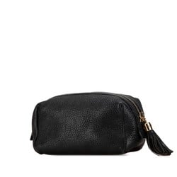 Gucci Interlocking G Soho Pouch 308636 Black Leather Women's GUCCI