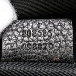 Gucci Interlocking G Soho Pouch 308636 Black Leather Women's GUCCI