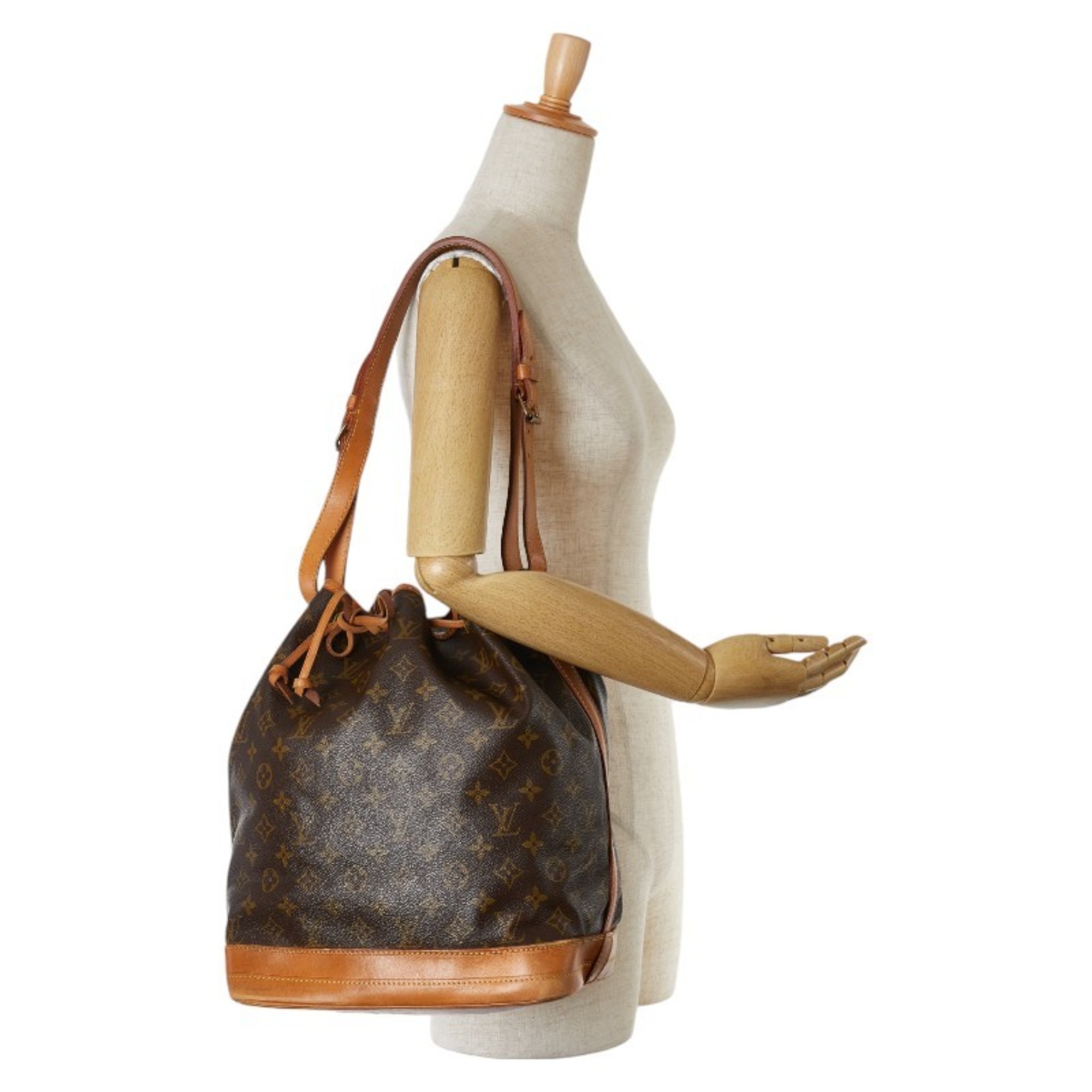 Louis Vuitton Monogram Noe Shoulder Bag M42224 Brown PVC Leather Women's LOUIS VUITTON