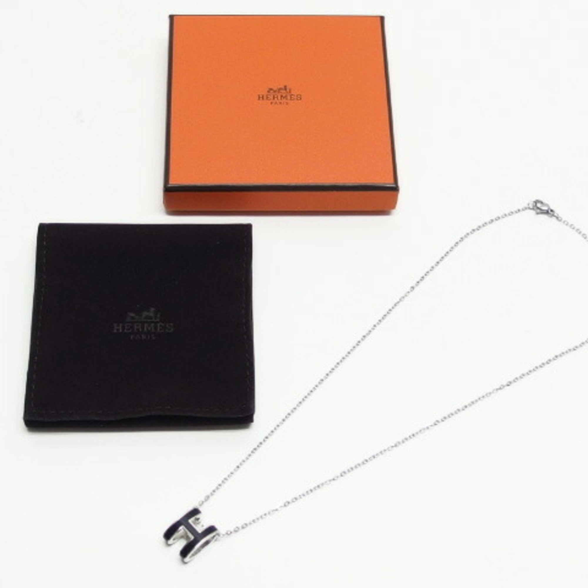 Hermes Pop H Necklace Black