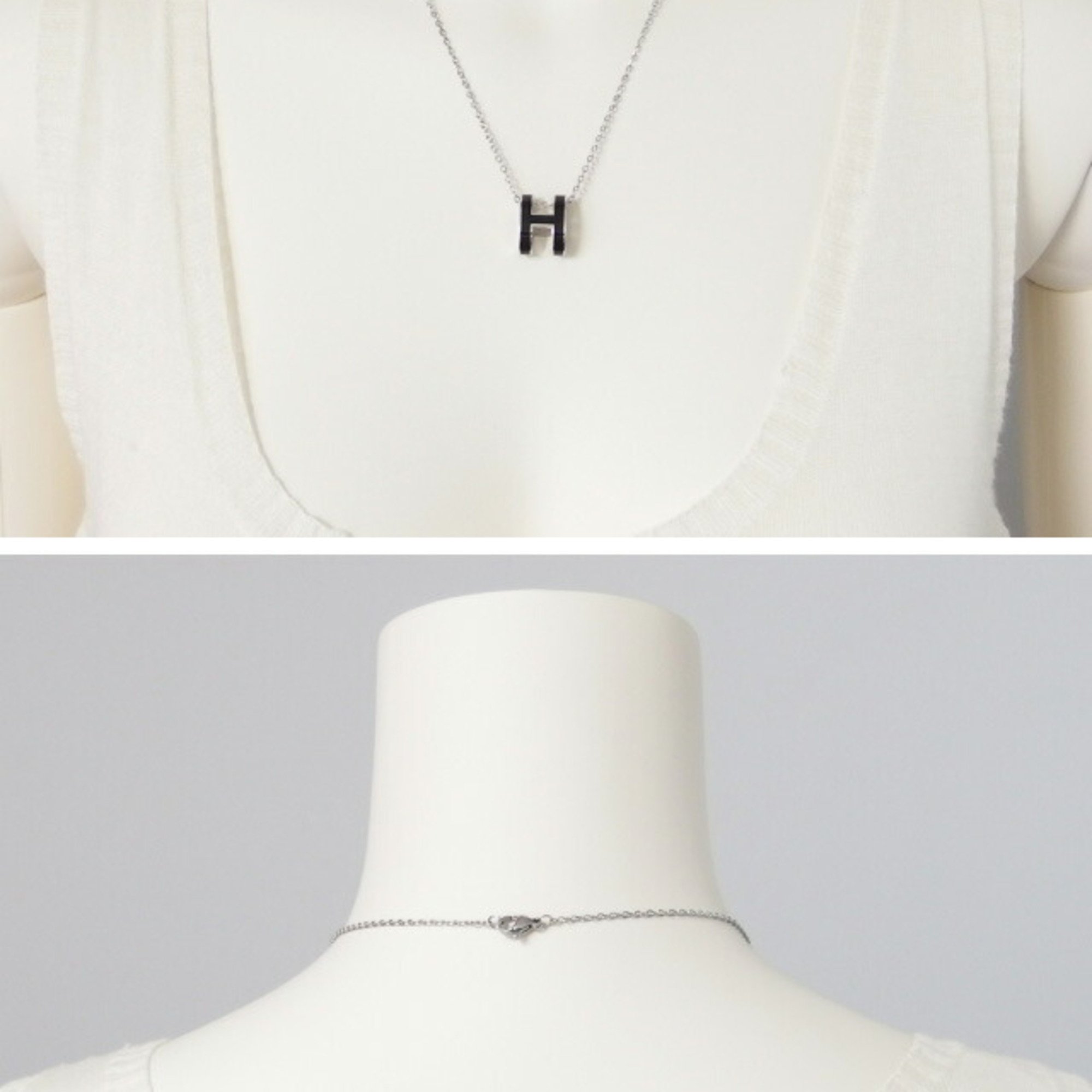 Hermes Pop H Necklace Black