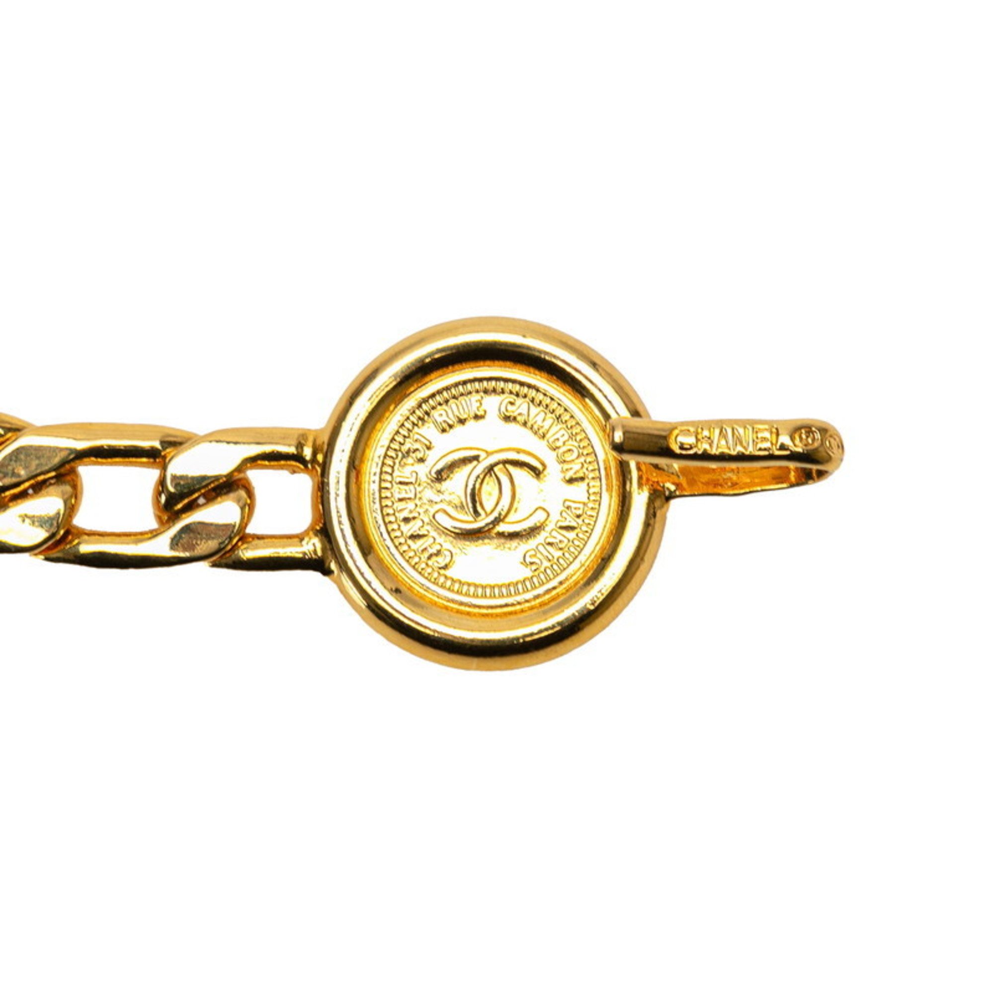 Chanel Coco Mark Medallion Chain Belt Gold Plated Women's CHANEL