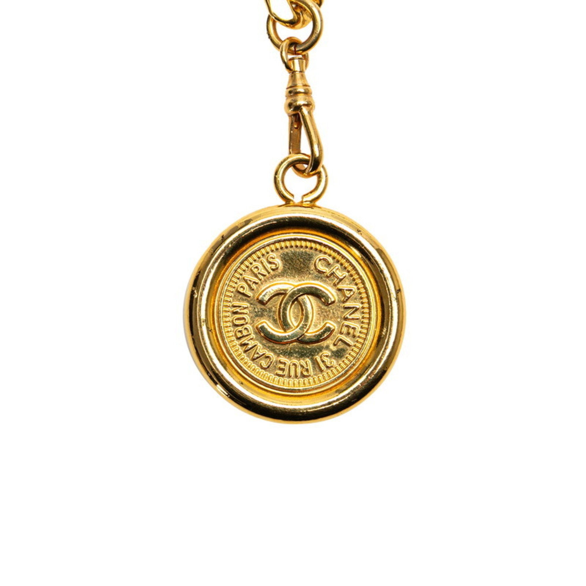 Chanel Coco Mark Medallion Chain Belt Gold Plated Women's CHANEL