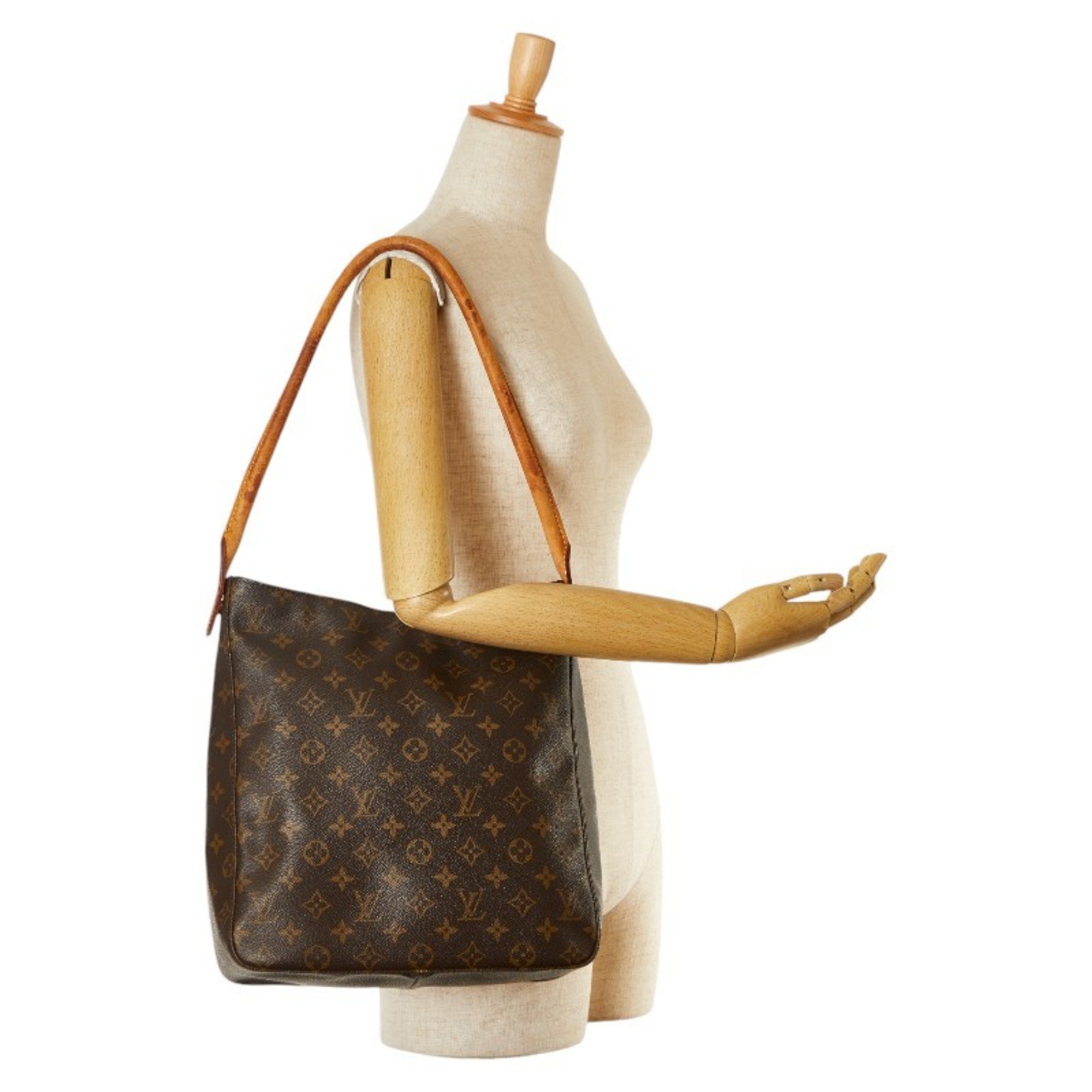 Louis Vuitton Monogram Looping GM Shoulder Bag M51145 Brown PVC Leather Women's LOUIS VUITTON