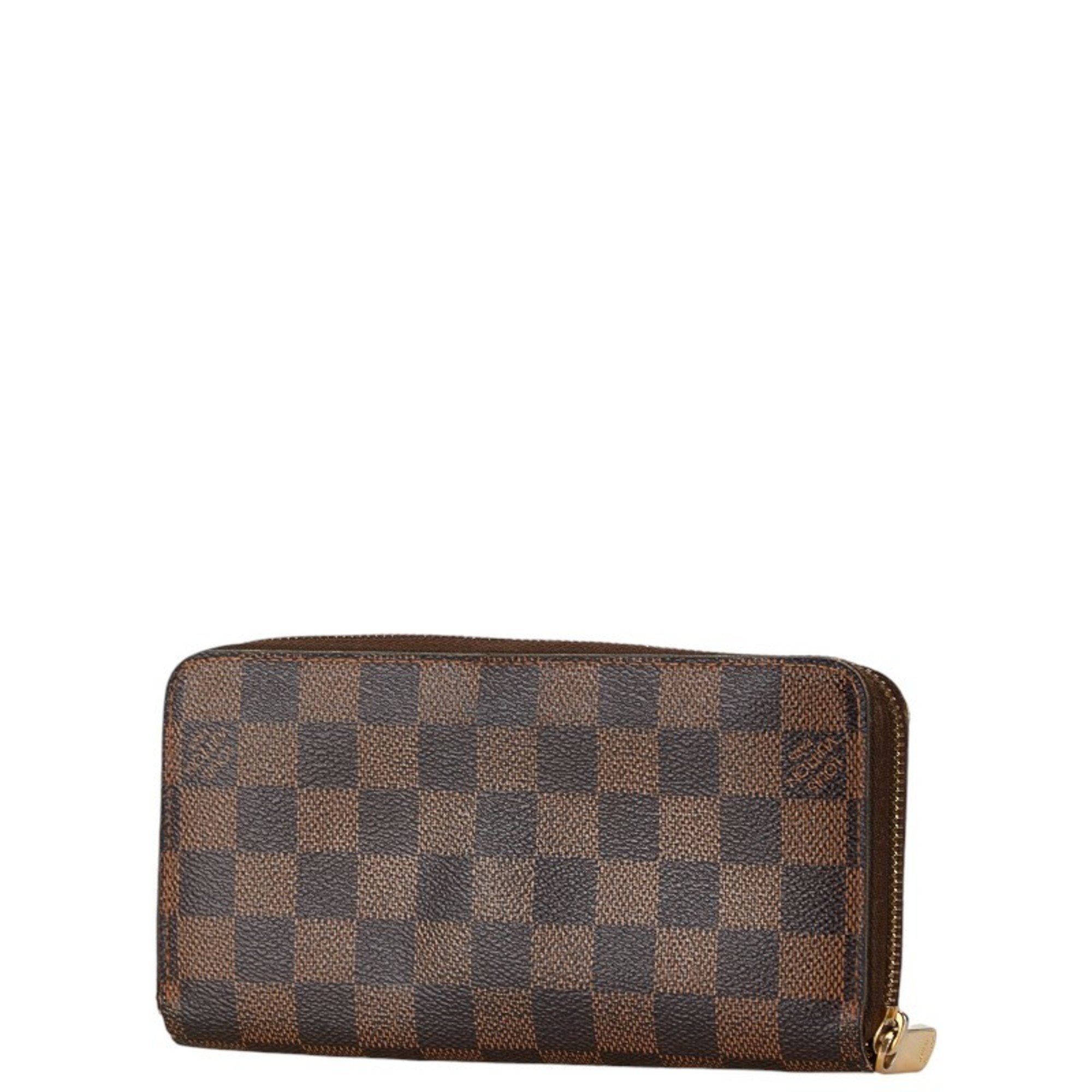 Louis Vuitton Damier Zippy Wallet Round Long N41661 Brown PVC Leather Women's LOUIS VUITTON