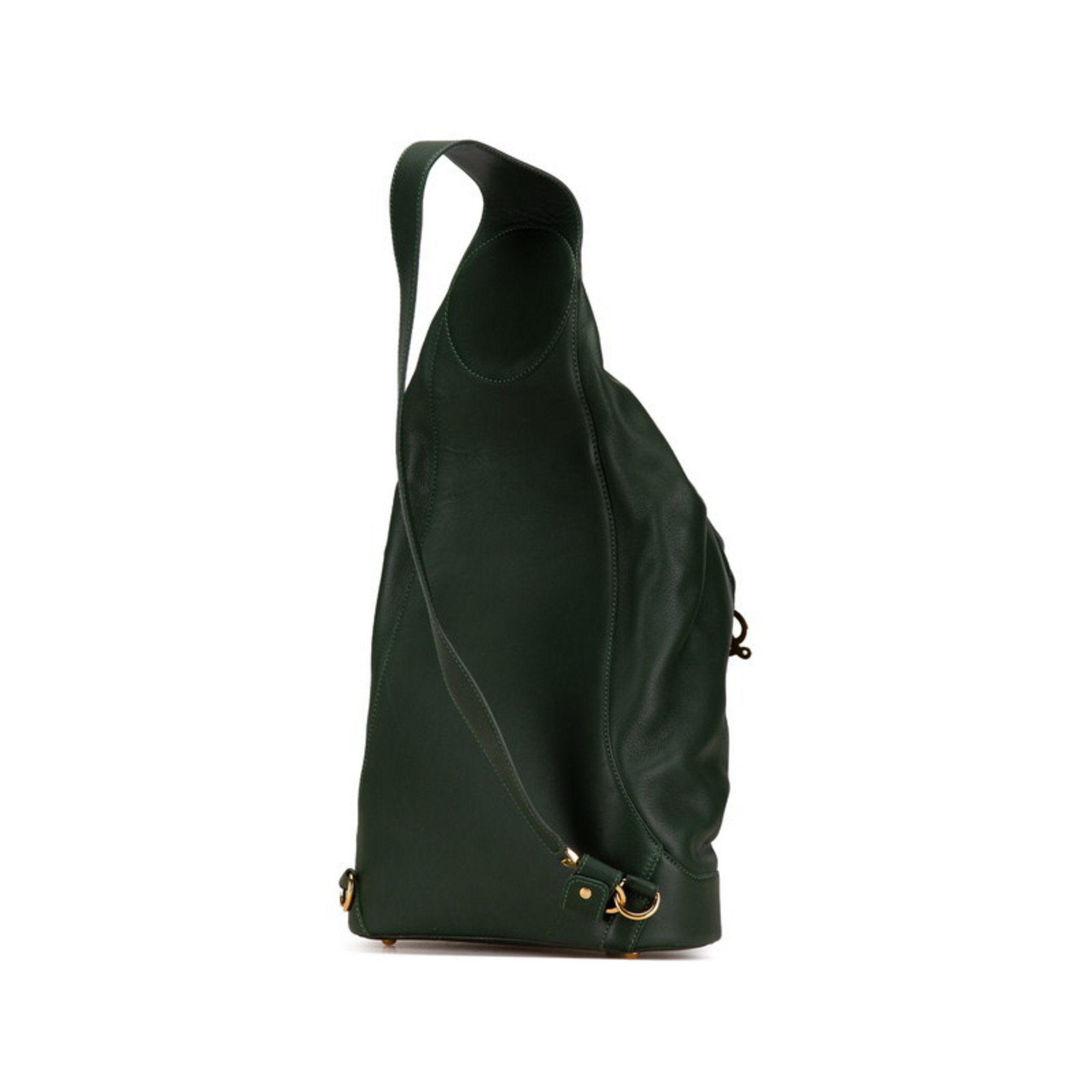 LOEWE Anton Bag Sling Khaki Green Calf Leather Women's