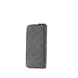 Louis Vuitton Monogram Shadow Zippy Wallet Vertical Long M81384 Grey Leather Women's LOUIS VUITTON