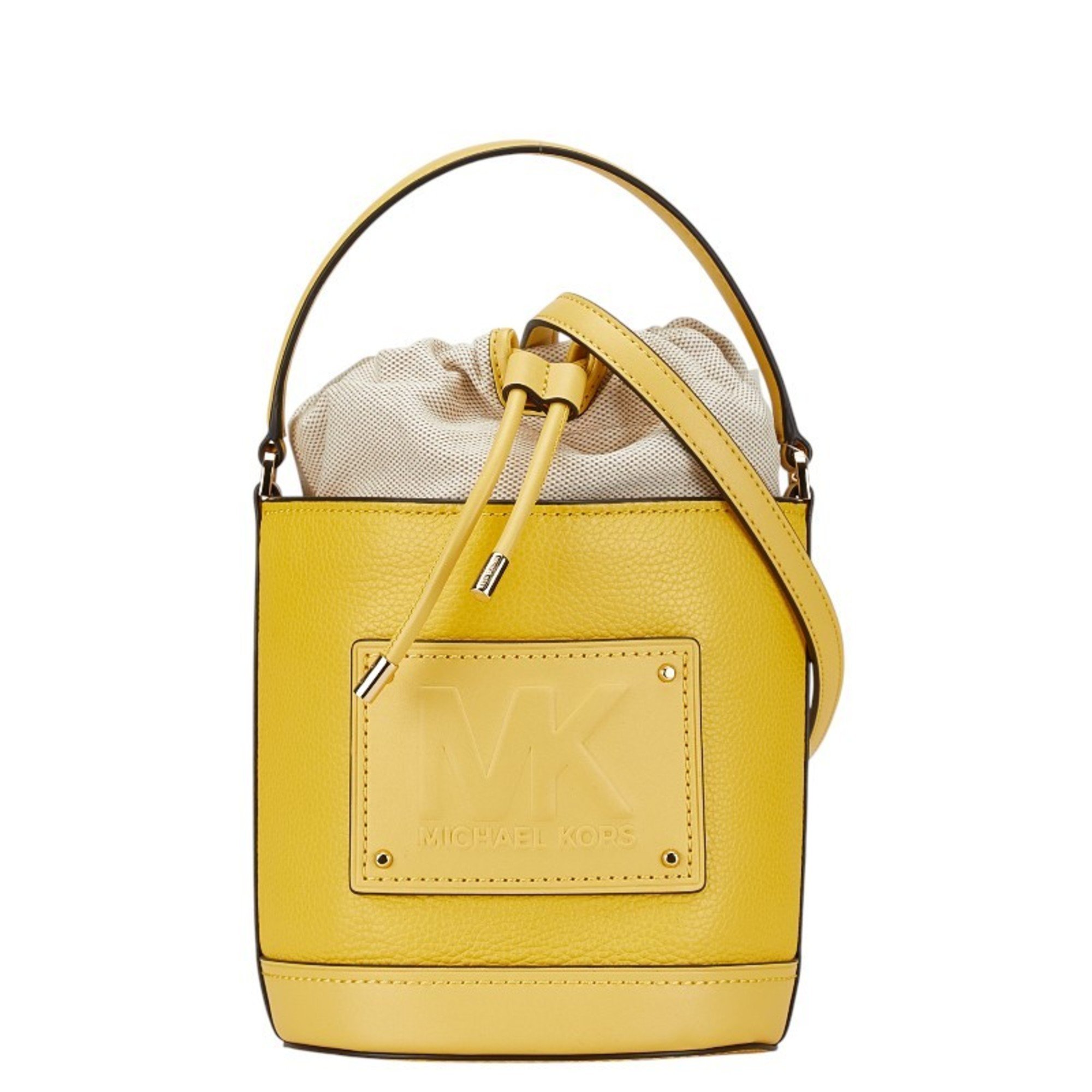 Michael Kors MK Kimberly Handbag Shoulder Bag 35S3G7KM2L Yellow Leather Women's