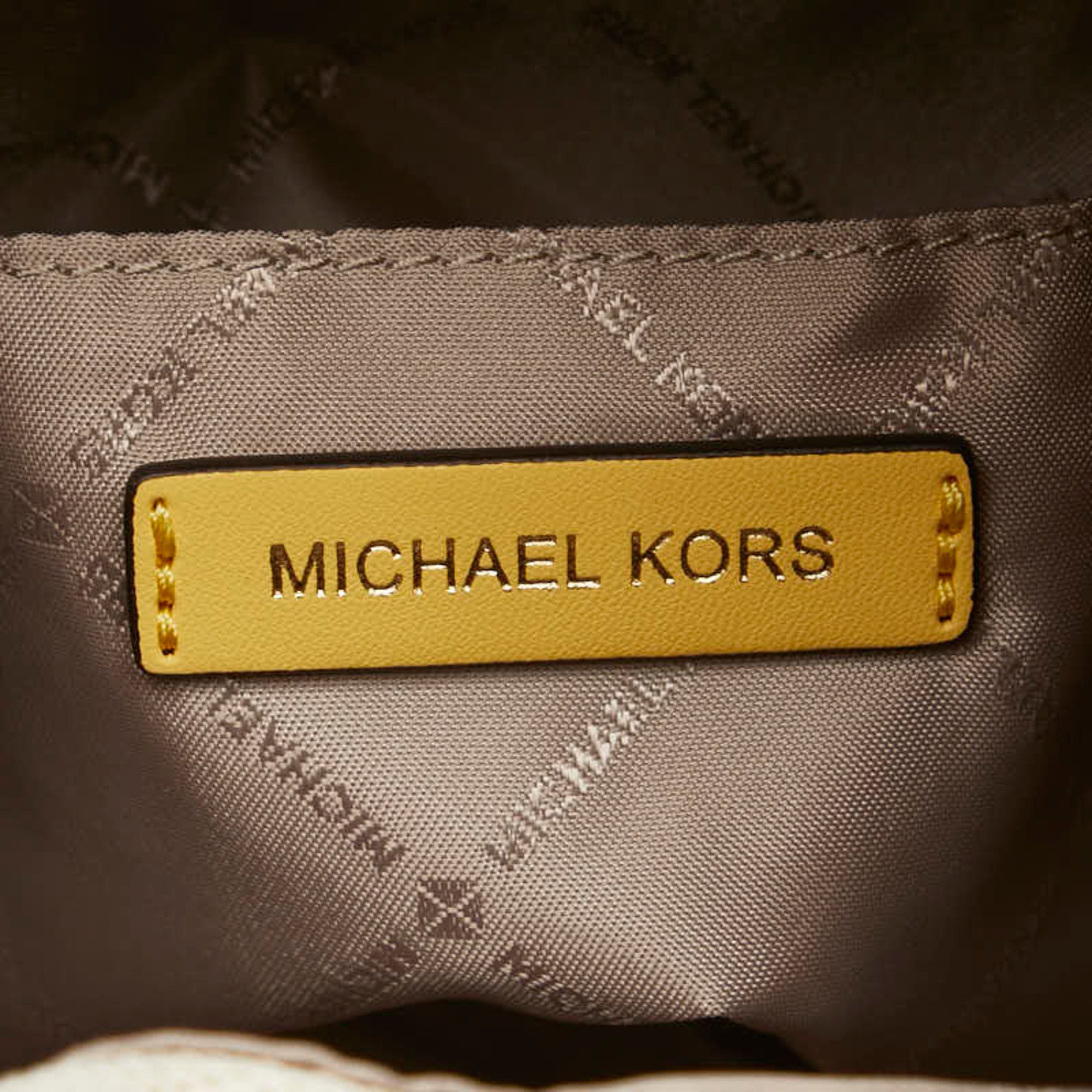 Michael Kors MK Kimberly Handbag Shoulder Bag 35S3G7KM2L Yellow Leather Women's