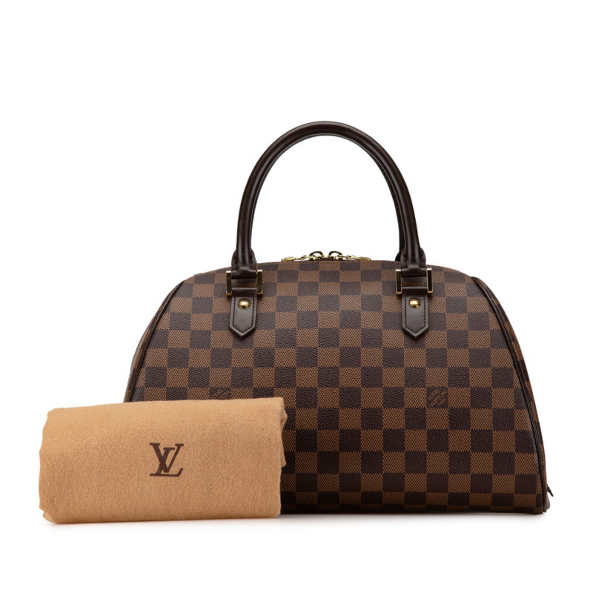 Louis Vuitton Damier Rivera MM Handbag Boston Bag N41434 Brown PVC Leather Women's LOUIS VUITTON