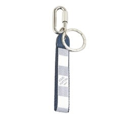 Louis Vuitton Damier Coastline Portecle Dragonne Keychain Keyring M68280 Navy White Leather Women's LOUIS VUITTON