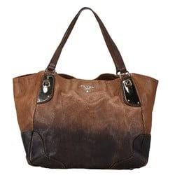 Prada Gradient Tote Bag Shoulder Brown Black Leather Women's PRADA