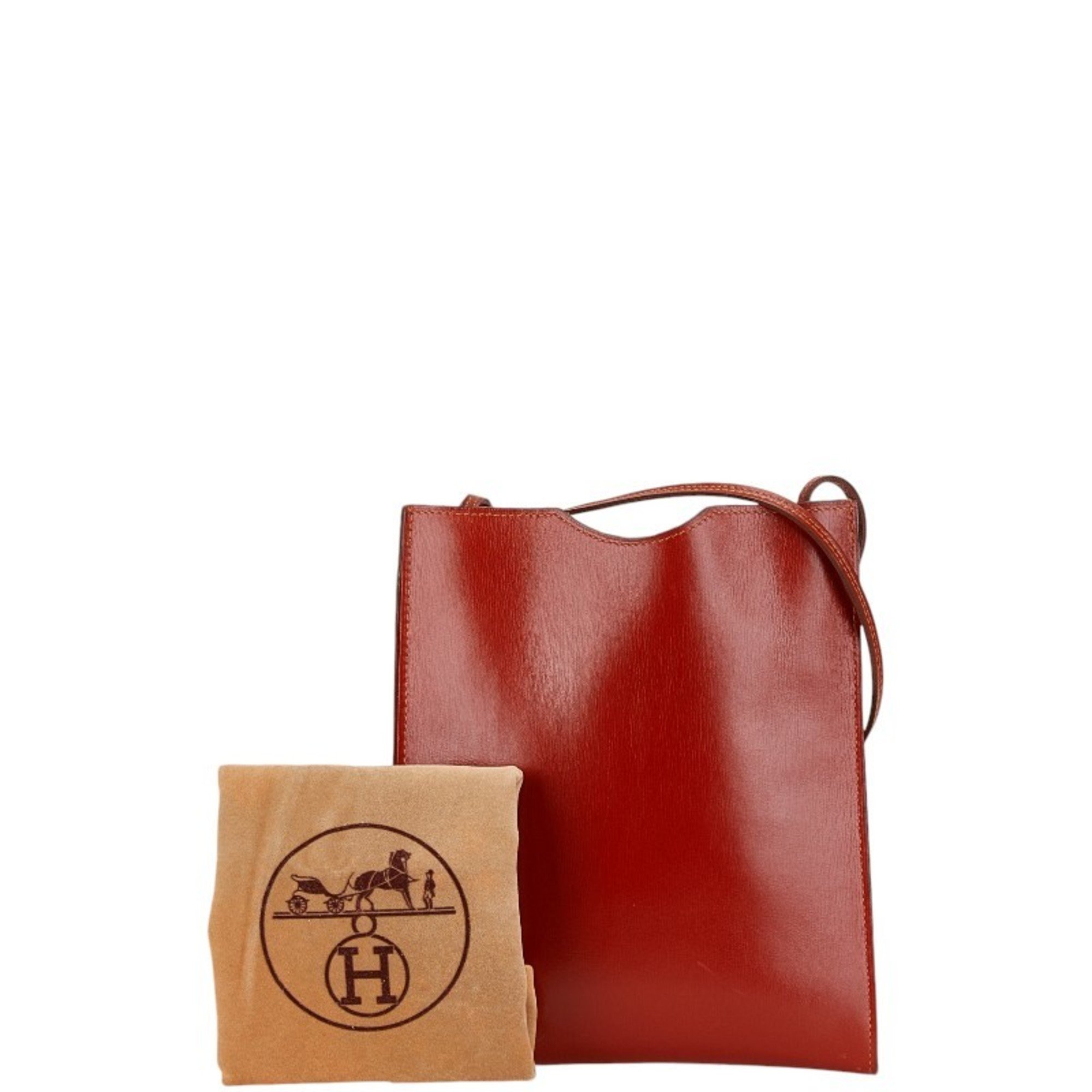 Hermes Onimetou Shoulder Bag Brick Orange Box Calf Women's HERMES