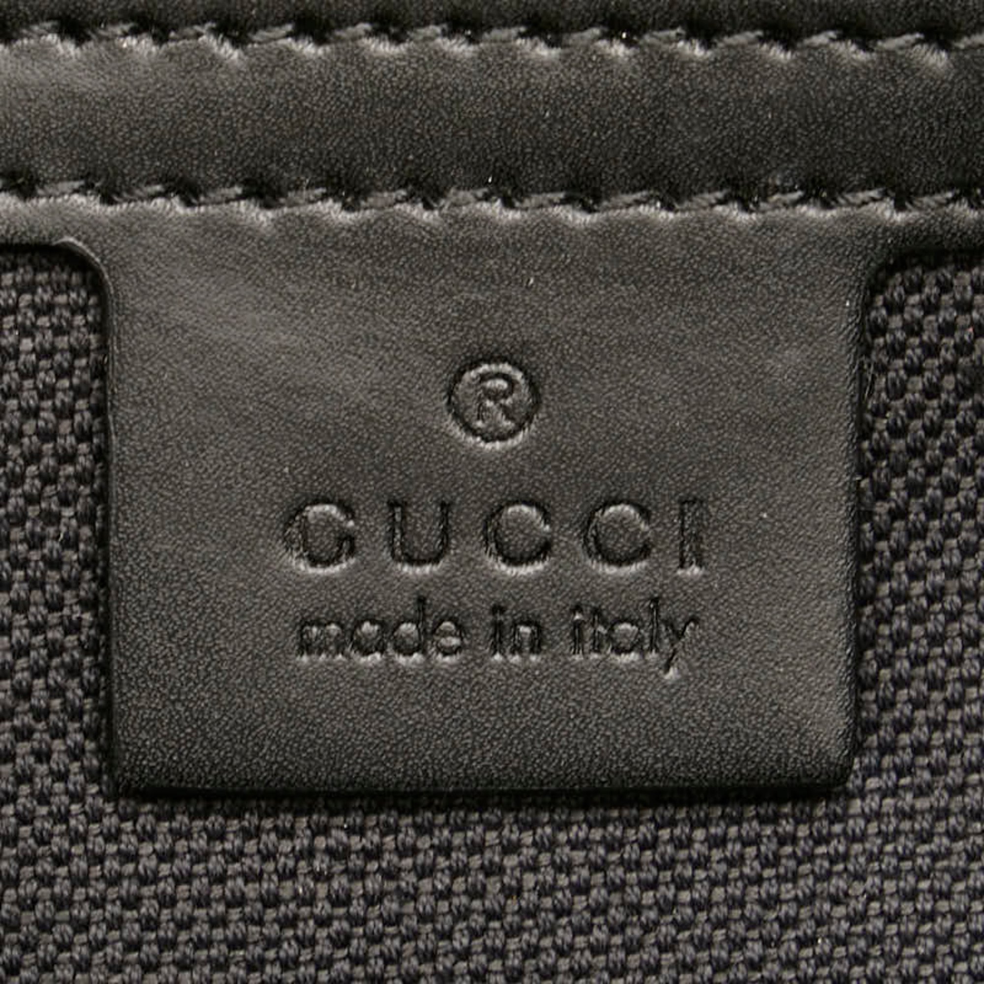 Gucci GG Supreme Handbag Tote Bag 495559 Grey Black PVC Leather Women's GUCCI