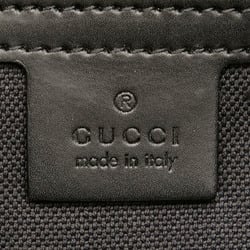 Gucci GG Supreme Handbag Tote Bag 495559 Grey Black PVC Leather Women's GUCCI